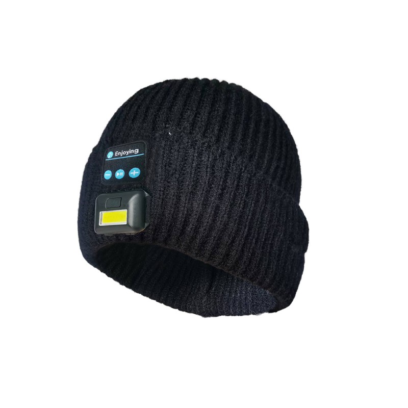 Tai nghe Bluetooth Beanie Hat màu đen có đèn