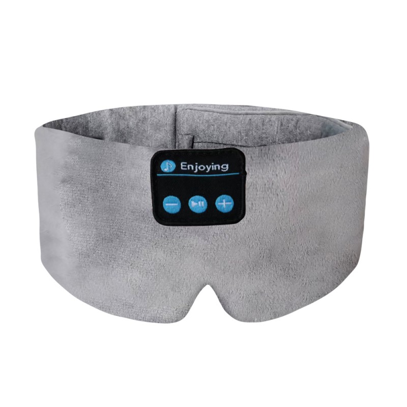 Tai nghe headband Bluetooth mặt nạ ngủ bằng bông màu xám